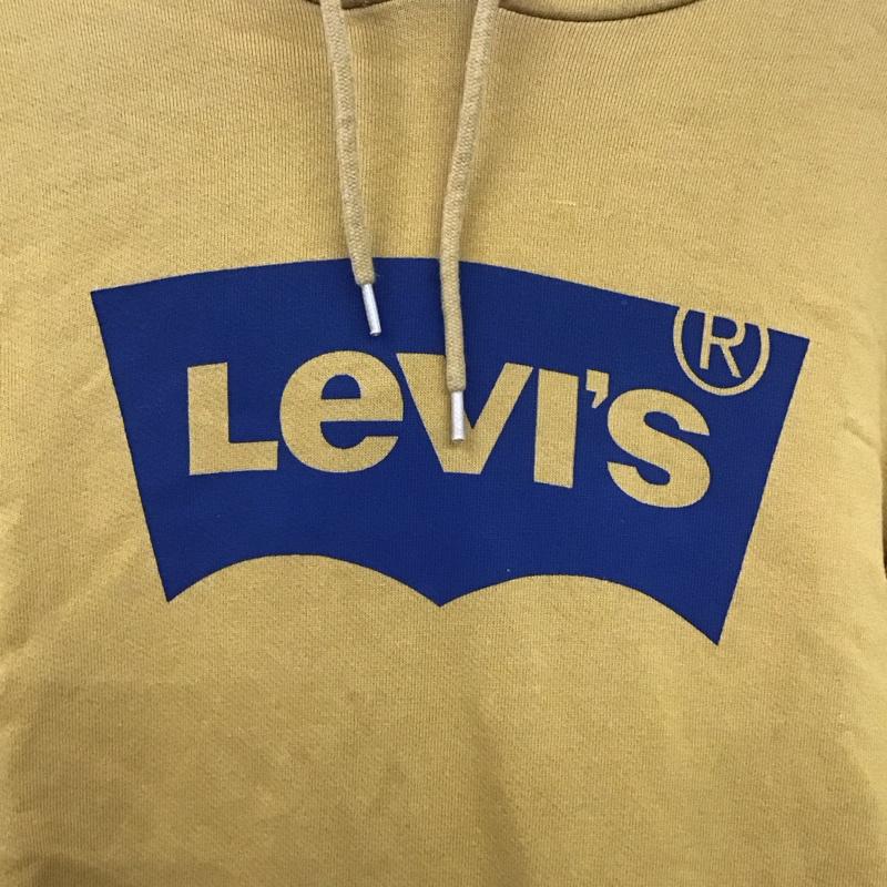 リーバイス Levi s パーカー 長袖 S プリント X ロゴ、文字 黄 / イエロー /  メンズ USED 古着 中古 10131419
