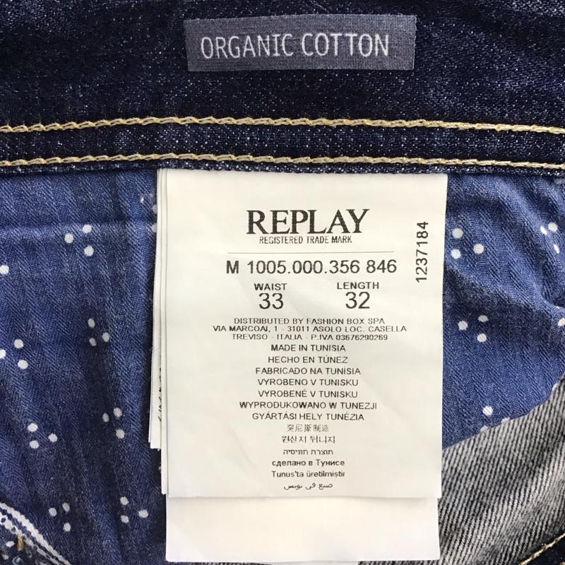 リプレイ REPLAY パンツ デニム、ジーンズ デニムパンツ スリムパンツ カジュアルパンツ 33インチ 無地 インディゴ / インディゴ /  メンズ USED 古着 中古 10148020