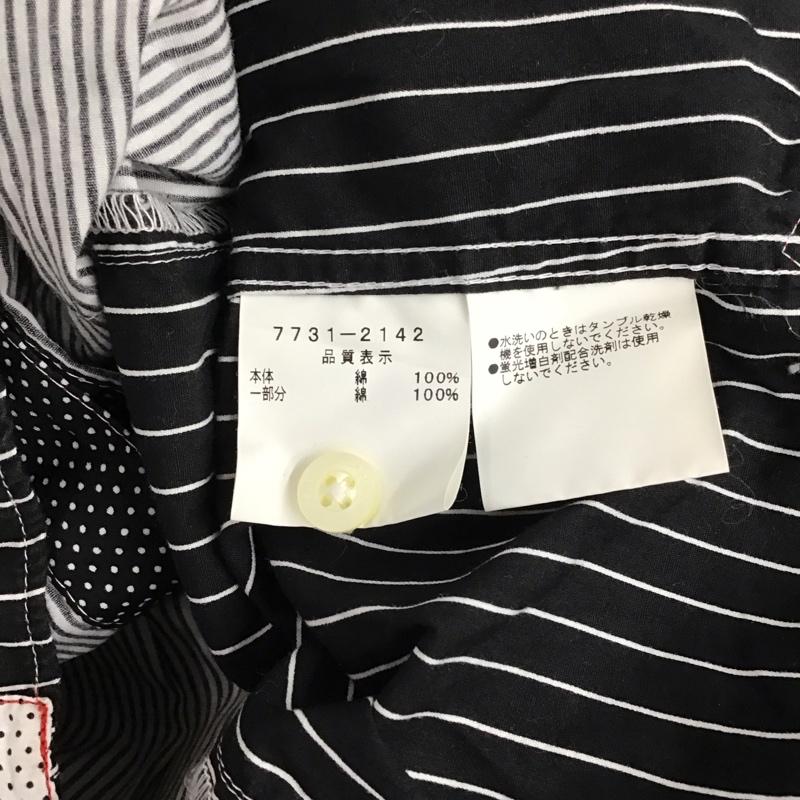 カステルバジャック CASTELBAJAC シャツ、ブラウス 半袖 半袖シャツ ストラップシャツ カジュアルシャツ 4 ストライプ 白 / ホワイト / X 黒 / ブラック /  メンズ USED 古着 中古 10137132