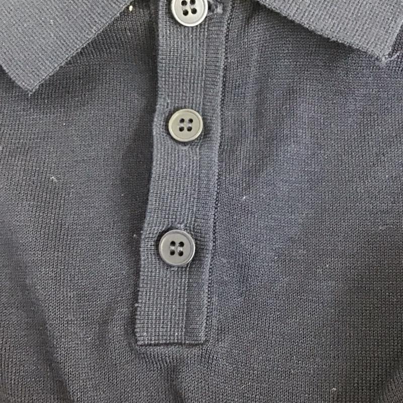 ザラ ZARA ポロシャツ 長袖 長袖ポロシャツ 長袖カットソー カラーシャツ L 無地 紺 / ネイビー /  メンズ USED 古着 中古 10136819