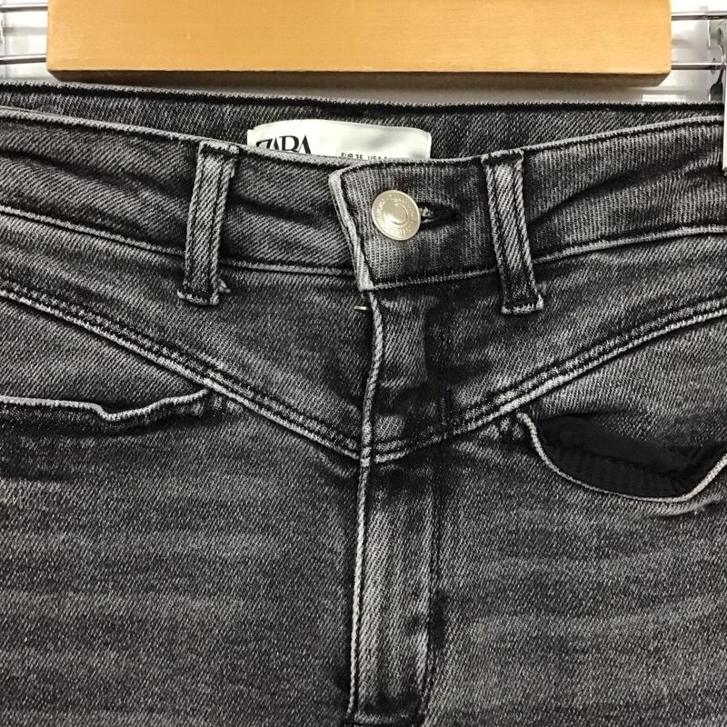 ザラ ZARA パンツ デニム、ジーンズ スリムパンツ カジュアルパンツ ストレートパンツ ストレッチパンツ 36 無地 黒 / ブラック /  レディース USED 古着 中古 10117866