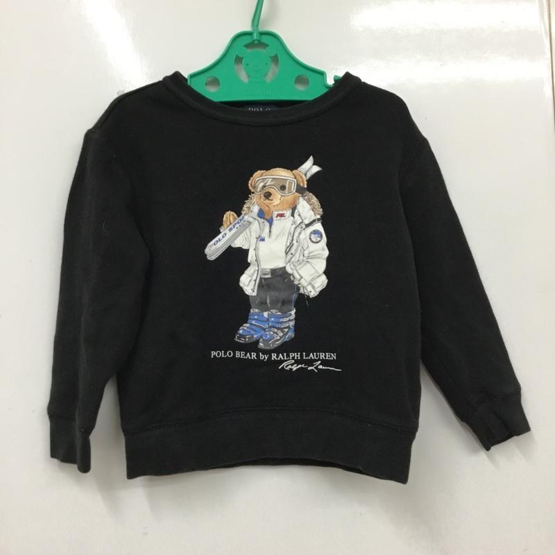 ポロラルフローレン POLO RALPH LAUREN トレーナー 長袖 長袖トレーナー スウェット クルーネック リブスウェットカットソー 3 プリント 黒 / ブラック /  ボーイズ USED 古着 中古 10116550