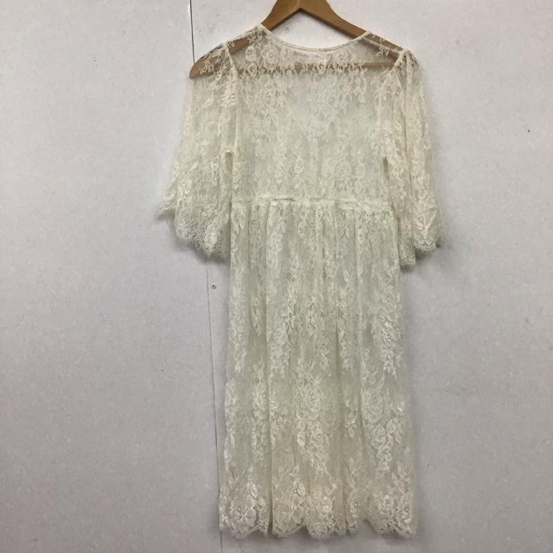 アルシーヴ archives ワンピース ひざ丈スカート OP-0313 レース ガウン レース柄 白 / ホワイト /  レディース USED 古着 中古 10119235