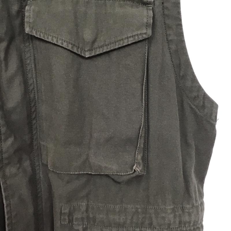 フリークスストア FREAK S STORE ベスト ベスト ミリタリーベスト スタンドカラー フロントボタン L 無地 カーキ / カーキ /  メンズ USED 古着 中古 10147088