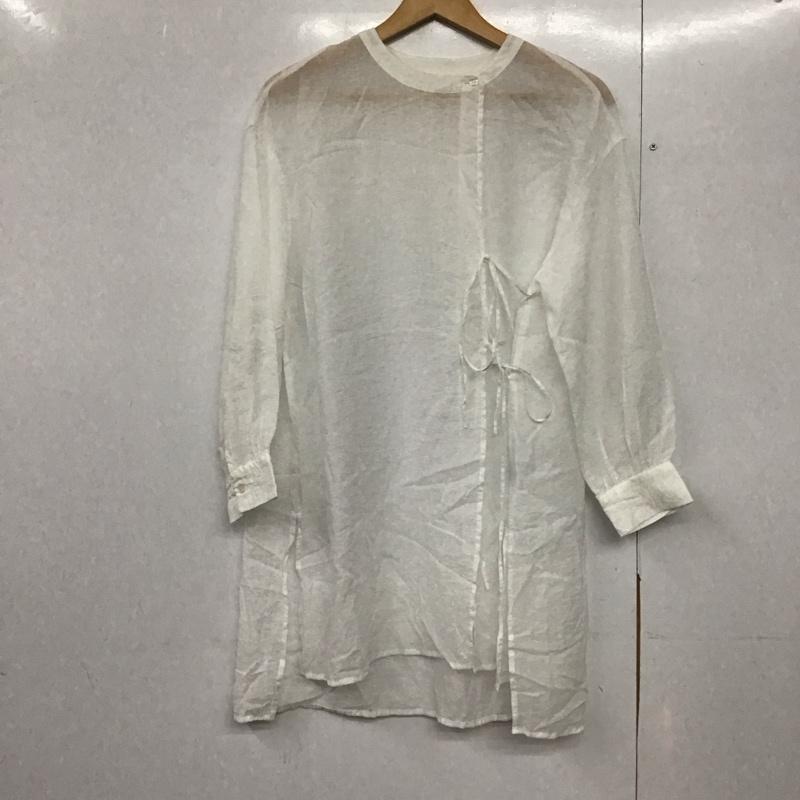 ミスティック mystic シャツ、ブラウス 長袖 長袖シャツ 無地シャツ ノーカラーシャツ FREE 無地 白 / ホワイト /  レディース USED 古着 中古 10143829