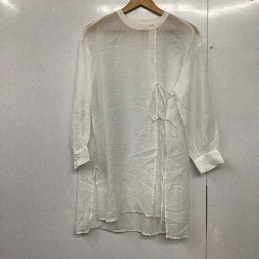 ミスティック mystic シャツ、ブラウス 長袖 長袖シャツ 無地シャツ ノーカラーシャツ FREE 無地 白 / ホワイト /  レディース USED 古着 中古 10143829