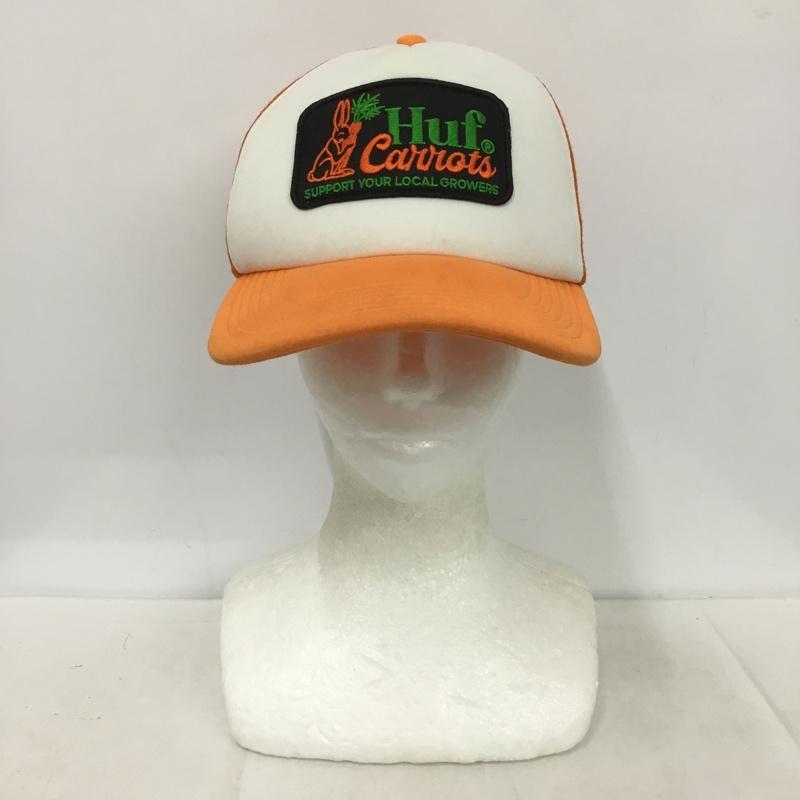 ハフ HUF 帽子 キャップ HT00787 メッシュキャップ ロゴ、文字 橙 / オレンジ / X 白 / ホワイト /  メンズ USED 古着 中古 10137433