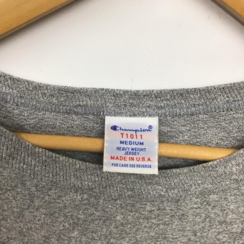 チャンピオン Campion Tシャツ 半袖 半袖カットソー 無地Tシャツ クルーネックカットソー M 無地 灰 / グレー /  メンズ USED 古着 中古 10132589