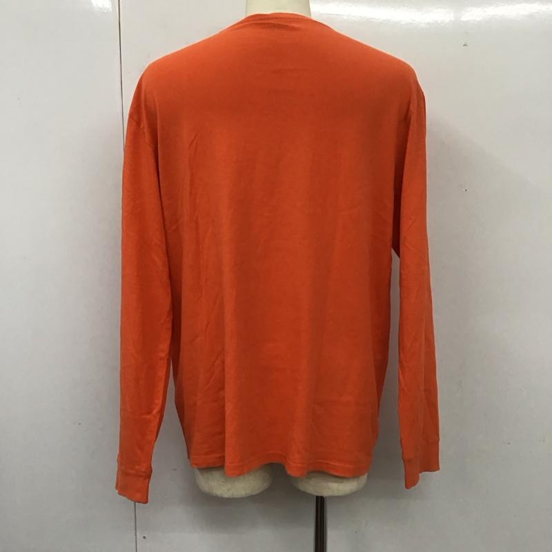 カーハート Carhartt カットソー 長袖 長袖カットソー クルーネックカットソー ロングスリーブカットソー プリントTシャツ XL ロゴ、文字 橙 / オレンジ /  メンズ USED 古着 中古 10112755