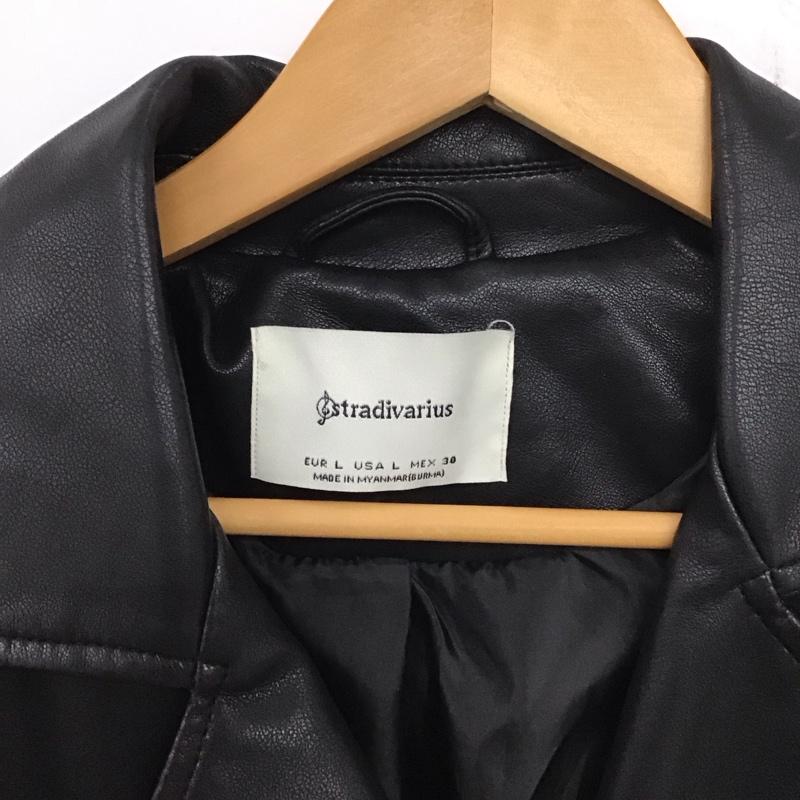 古着 USED ジャケット、上着 ライダース stradivarius L 無地 黒 / ブラック /  レディース USED 古着 中古 10134274