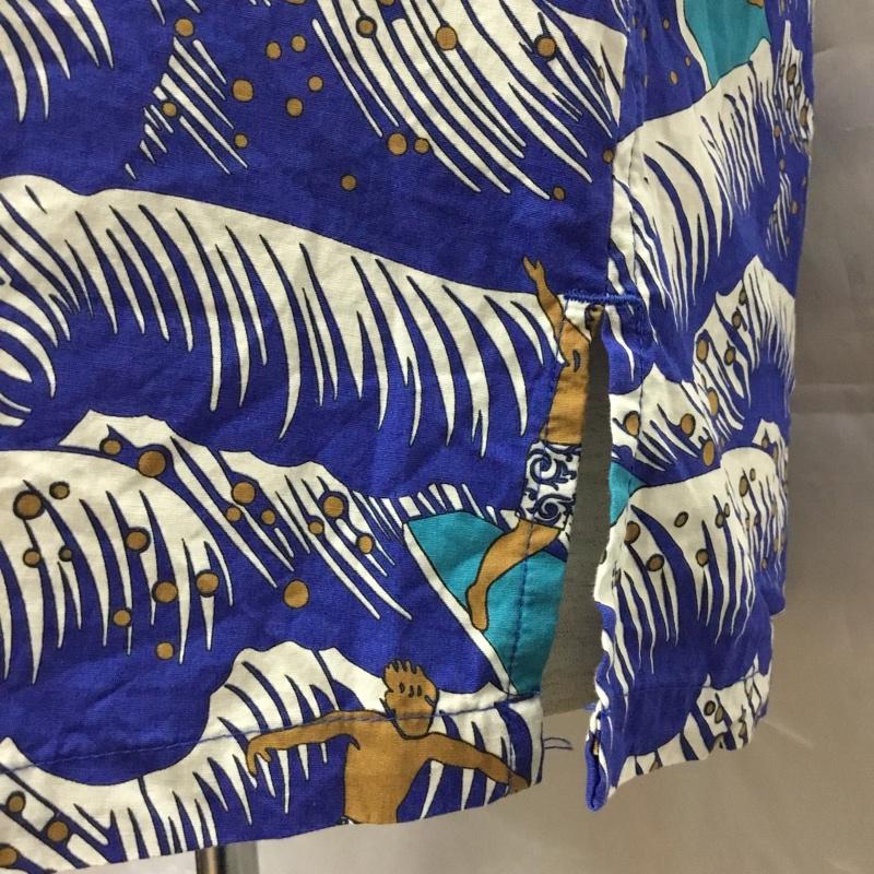 クックストリート COOKE STREET シャツ、ブラウス 半袖 アロハシャツ ボタンダウンシャツ L 総柄 青 / ブルー /  メンズ USED 古着 中古 10108974