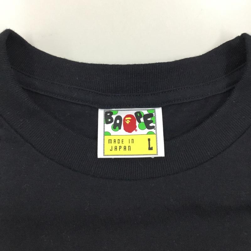 アベイシングエイプ A BATHING APE Tシャツ 半袖 L 無地 黒 / ブラック /  メンズ USED 古着 中古 10121702