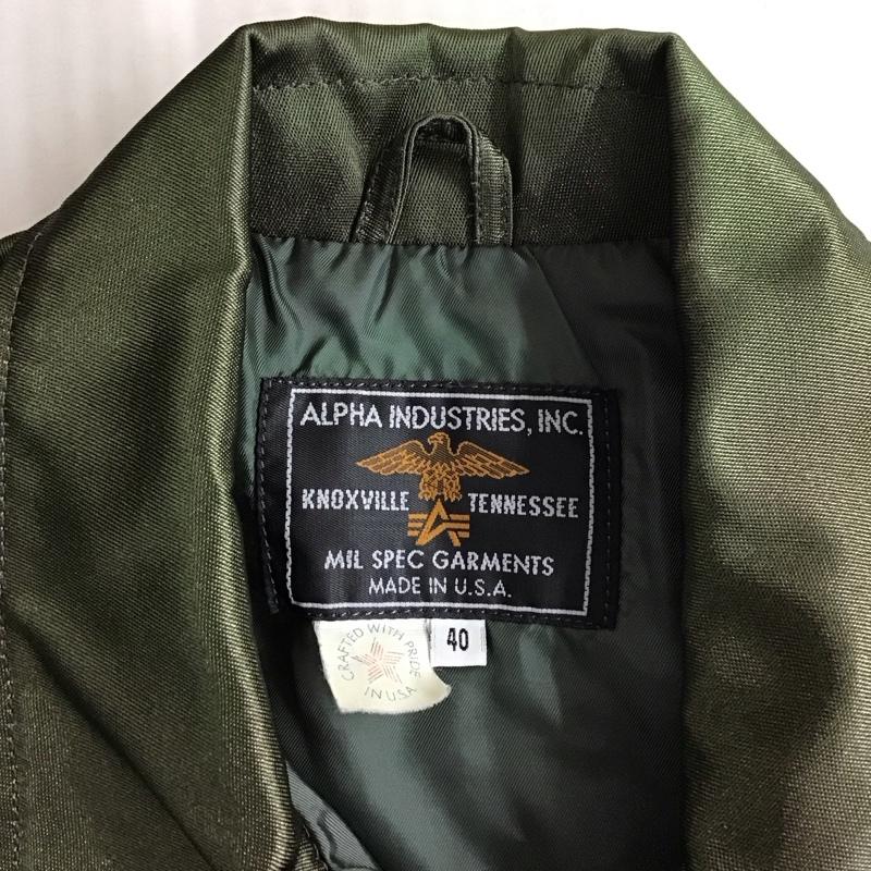 アルファインダストリー Alpha Industries ジャケット、上着 ジャンパー、ブルゾン ジップアップジャケット ジャンパー ジャケット カジュアルジャケット アウター 40 ロゴ、文字 カーキ / カーキ /  メンズ USED 古着 中古 10121463