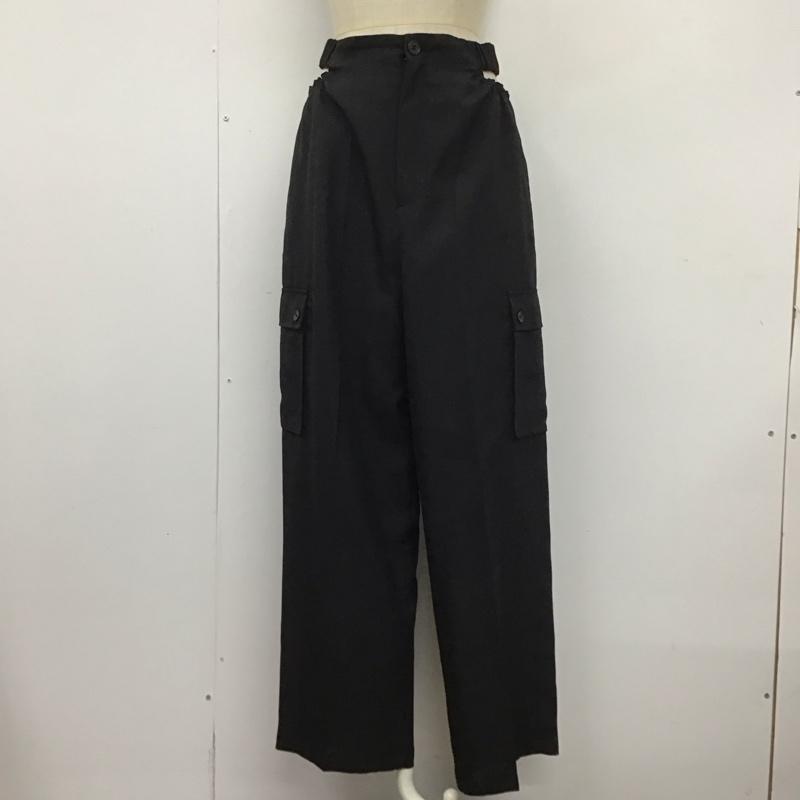 ジーナシス JEANASIS ボトムス ボトムス JS050733CF サイドカットアウトフラップポケットパンツ M 無地 黒 / ブラック /  レディース USED 古着 中古 10123216