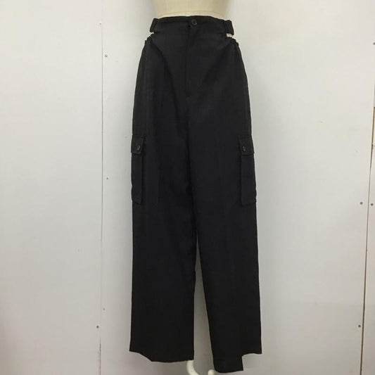 ジーナシス JEANASIS ボトムス ボトムス JS050733CF サイドカットアウトフラップポケットパンツ M 無地 黒 / ブラック /  レディース USED 古着 中古 10123216