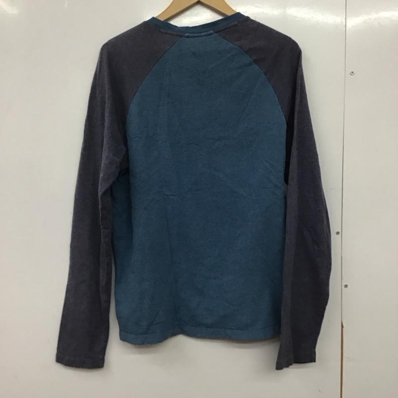 パタゴニア patagonia Tシャツ 長袖 39483 ラグランスリーブ スウェットシャツ 波タグ S ロゴ、文字 青 / ブルー / X 紺 / ネイビー /  メンズ USED 古着 中古 10145225