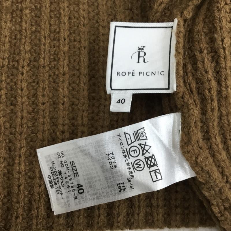 ロペピクニック ROPE  PICNIC ニット、セーター 長袖 GDM-59780 40 無地 茶 / ブラウン /  レディース USED 古着 中古 10142853