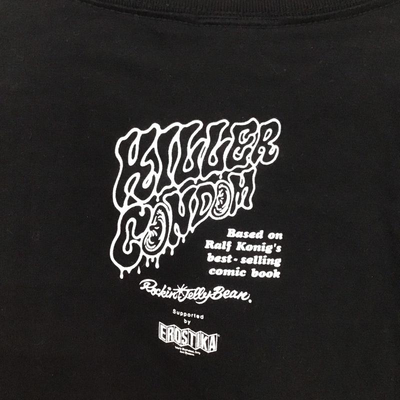 エロスティカ EROSTiKA Tシャツ 半袖 キラーコンドーム　映画　Tシャツ XL プリント 黒 / ブラック /  メンズ USED 古着 中古 10130109