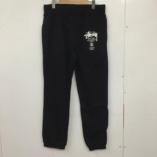 ステューシー STUSSY パンツ ワークパンツ、ペインターパンツ ワイドパンツ カジュアルパンツ ワークパンツ スウェットパンツ L ロゴ、文字 黒 / ブラック /  メンズ USED 古着 中古 10134064