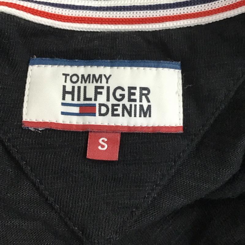 トミーヒルフィガー TOMMY HILFIGER カットソー 長袖 長袖カットソー クルーネックカットソー ロングスリーブカットソー S ロゴ、文字 黒 / ブラック /  メンズ USED 古着 中古 10113737
