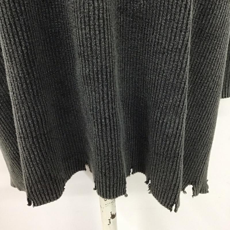スライ SLY ワンピース ロングスカート 030eaa73-2250 CRUSHRIBワンピース 長袖ロングワンピース リブニット 1 無地 X ダメージ加工 黒 / ブラック /  レディース USED 古着 中古 10112194