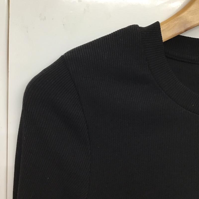 ザラ ZARA ワンピース ひざ丈スカート S 無地 X ヒョウ柄・レオパード柄 黒 / ブラック /  レディース USED 古着 中古 10130395
