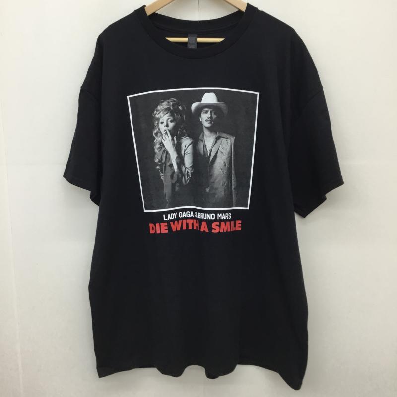 ユーズドクロージング used clothes Tシャツ 半袖 DIE WITH A SMILE Lady gaga Bruno mars XXL プリント 黒 / ブラック /  メンズ USED 古着 中古 10127274