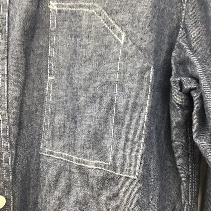 ディッキーズ Dickies シャツ、ブラウス 長袖 長袖シャツ 無地シャツ カラーシャツ L 無地 インディゴ / インディゴ /  メンズ USED 古着 中古 10133173