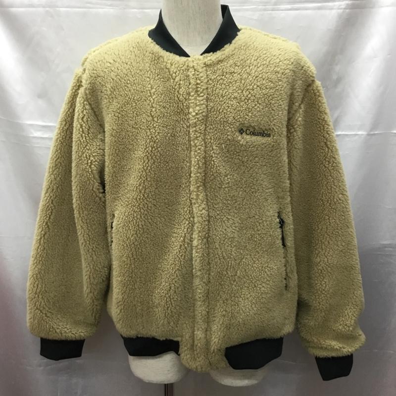 コロンビア Columbia ジャケット、上着 ジャケット、ブレザー 219pm1562 スロータースロープジャケット フリースジャケット ノーカラージャケット リバーシブル L ロゴ、文字 ベージュ / ベージュ /  メンズ USED 古着 中古 10108270