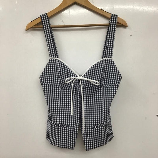 ザラ ZARA キャミソール キャミソール ビスチェ S チェック 白 / ホワイト / X 紺 / ネイビー /  レディース USED 古着 中古 10136871