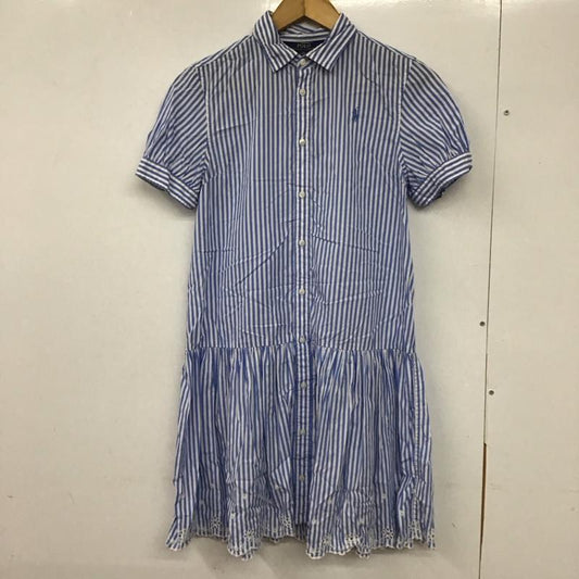 ポロラルフローレン POLO RALPH LAUREN ワンピース ミニスカート ストライプ 白 / ホワイト / X 水色 / ライトブルー /  レディース USED 古着 中古 10131971