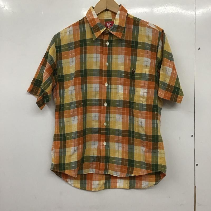 アベイシングエイプ A BATHING APE シャツ、ブラウス 半袖 半袖シャツ 無地シャツ ポケットシャツ S チェック マルチカラー / マルチカラー /  メンズ USED 古着 中古 10137176