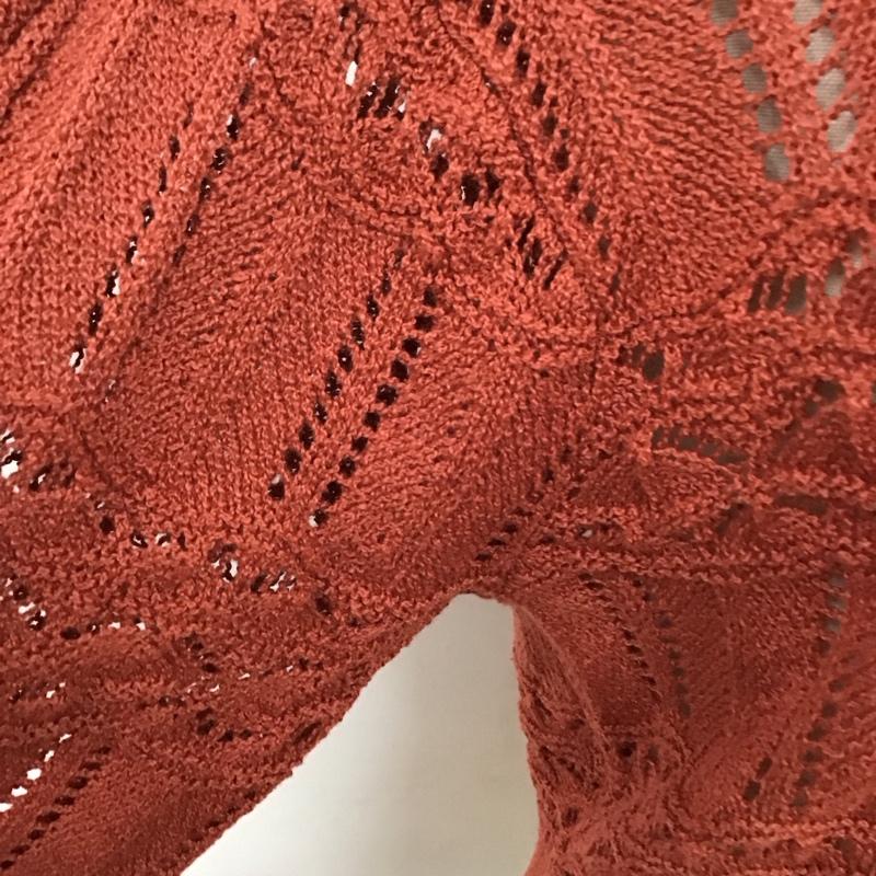 マウジー MOUSSY カーディガン 長袖 010EAF70-5930 CROCHET LIKE KNIT カーディガン クロップド丈 FREE  赤 / レッド /  レディース USED 古着 中古 10116188