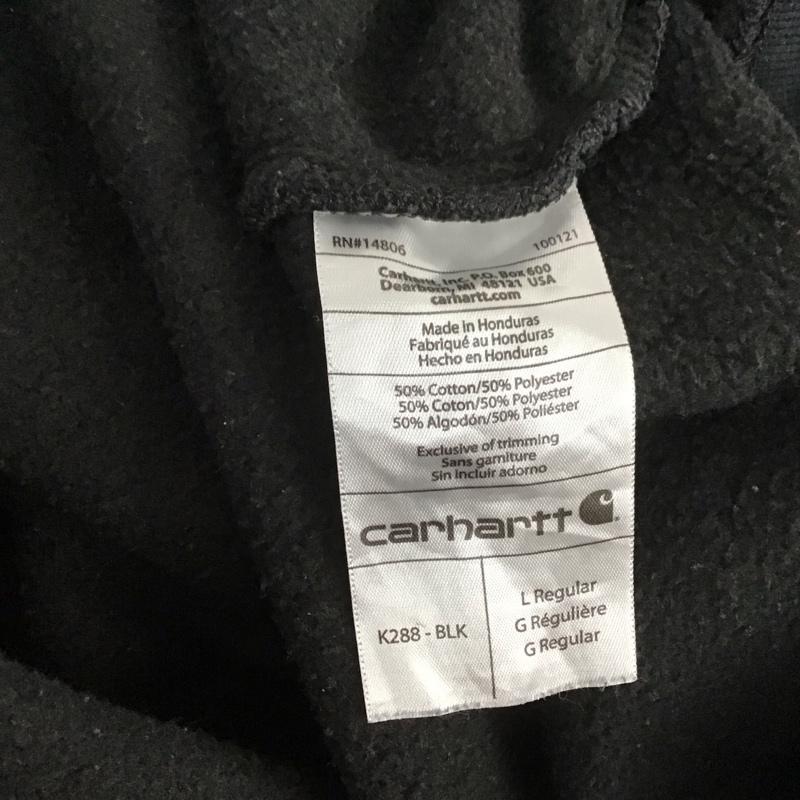 カーハート Carhartt パーカー 長袖 フーディ L ロゴ、文字 黒 / ブラック /  メンズ USED 古着 中古 10106283
