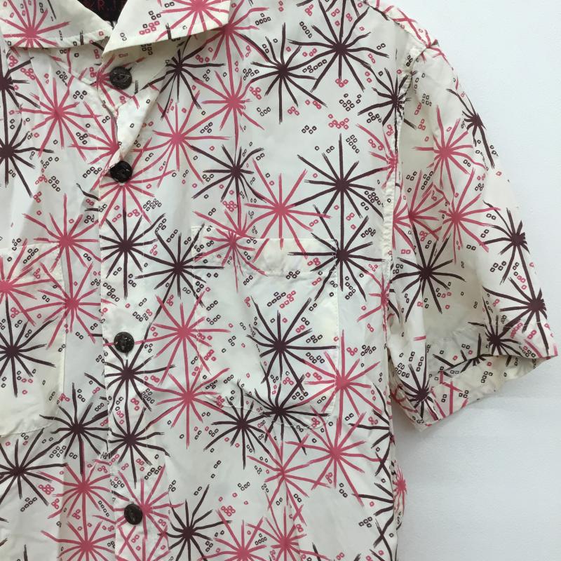 アールジェイビー R.J.B シャツ、ブラウス 半袖 38 総柄 桃 / ピンク / X 茶 / ブラウン / X ベージュ / ベージュ /  メンズ USED 古着 中古 10133480
