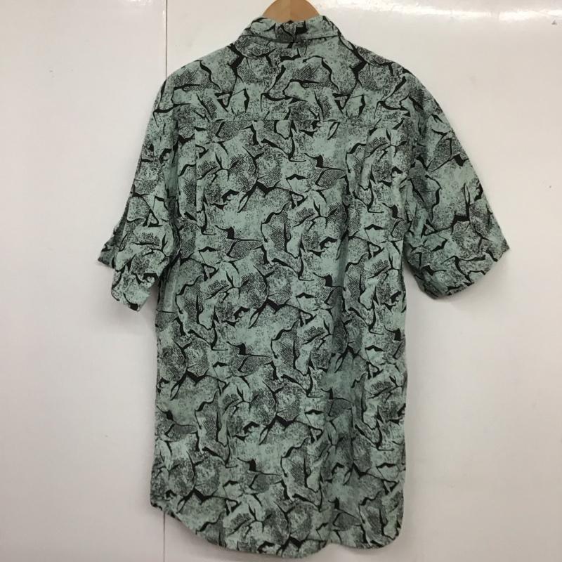 古着 USED シャツ、ブラウス 半袖 ユーロ古着 コットン 総柄 黒 / ブラック / X 水色 / ライトブルー /  メンズ USED 古着 中古 10117749