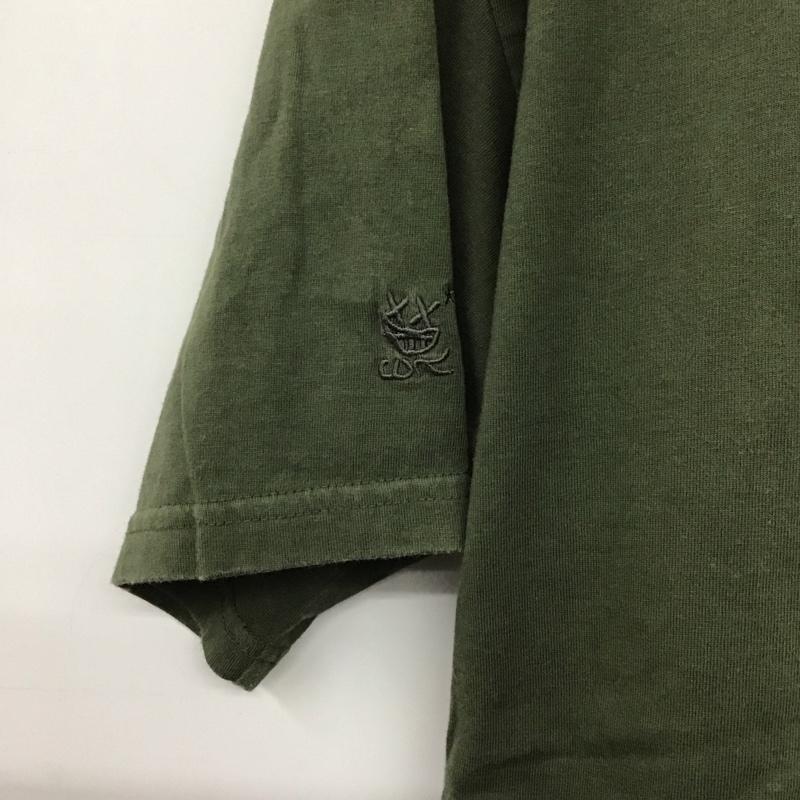 ダブルタップス W)TAPS Tシャツ 半袖 半袖カットソー プリントTシャツ クルーネックカットソー L プリント カーキ / カーキ /  メンズ USED 古着 中古 10142631