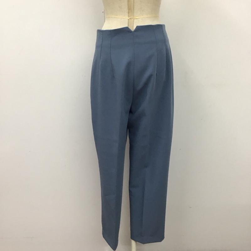 ザラ ZARA パンツ スラックス スラックスパンツ ワイドパンツ カジュアルパンツ センタータックパンツ M 無地 青 / ブルー /  レディース USED 古着 中古 10117834