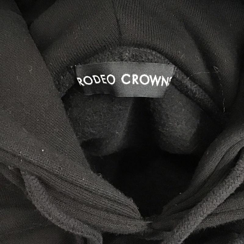 ロデオクラウンズワイドボウル RODEO CROWNS WIDE BOWL パーカー 長袖 420caq90-0730 OVERLAPWHOODパーカー プルオーバーパーカー 長袖パーカー FREE ロゴ、文字 黒 / ブラック /  レディース USED 古着 中古 10113705