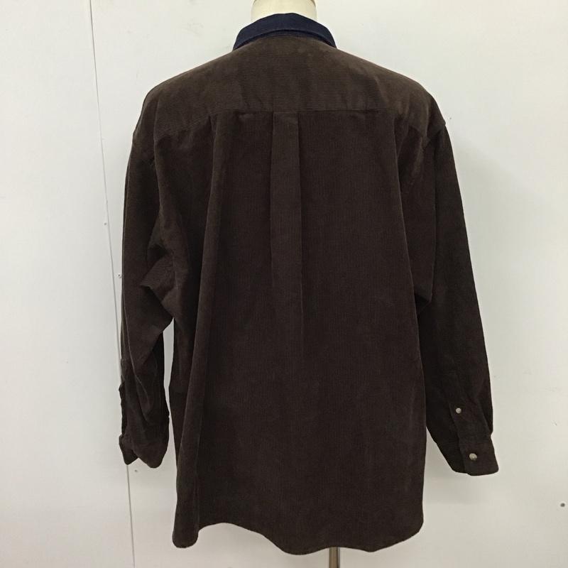 ビームス ハート BEAMS HEART シャツ、ブラウス 長袖 長袖シャツ カラーシャツ 長袖カットソー コーデュロイシャツ kangol M ロゴ、文字 茶 / ブラウン /  メンズ USED 古着 中古 10116523