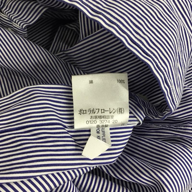 ラルフローレン RALPHLAUREN シャツ、ブラウス 半袖 半袖シャツ カラーシャツ 半袖カットソー ストライプシャツ S ストライプ 白 / ホワイト / X 青 / ブルー /  メンズ USED 古着 中古 10123902