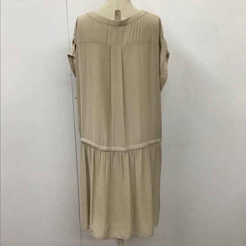 グローブ grove ワンピース ひざ丈スカート 半袖ワンピース フレアスカート ひざ丈 M 無地 ベージュ / ベージュ /  レディース USED 古着 中古 10116331
