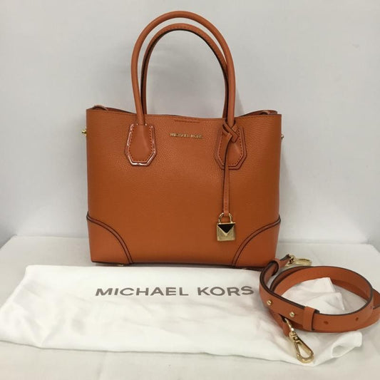 マイケルコース MICHAEL KORS ハンドバッグ ハンドバッグ ショルダーバッグ 2WAY ロゴ、文字 橙 / オレンジ /  レディース USED 古着 中古 10133301