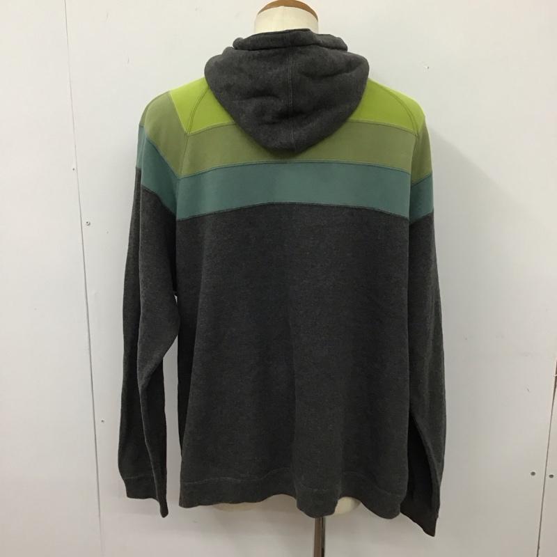 バートン BURTON パーカー 長袖 プルオーバー スウェット M ワンポイント ダークグレー / ダークグレー / X 黄緑 / イエローグリーン / X 緑 / グリーン /  メンズ USED 古着 中古 10112657