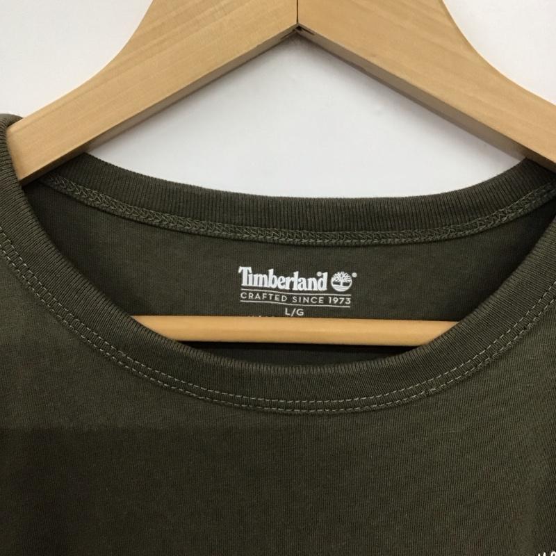 ティンバーランド Timberland Tシャツ 半袖 半袖カットソー プリントTシャツ クルーネックカットソー L ロゴ、文字 カーキ / カーキ /  メンズ USED 古着 中古 10141874