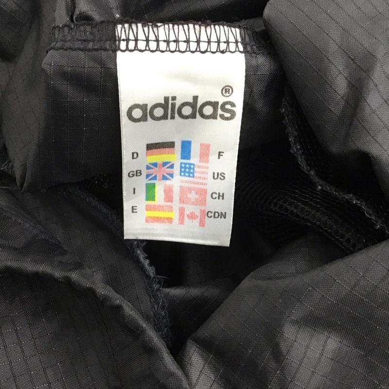 アディダス adidas ジャケット、上着 ジャンパー、ブルゾン ジップアップジャケット ナイロンジャケット アウター 古着 L ロゴ、文字 黒 / ブラック /  メンズ USED 古着 中古 10138882