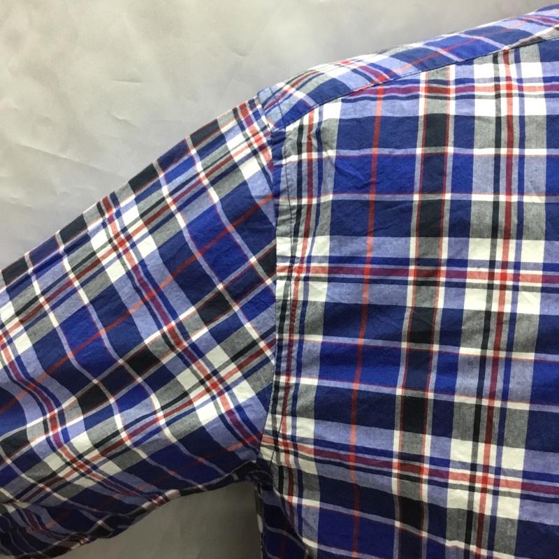 トミーヒルフィガー TOMMY HILFIGER シャツ、ブラウス 長袖 コットン ボタンダウン M チェック 青 / ブルー /  メンズ USED 古着 中古 10116098