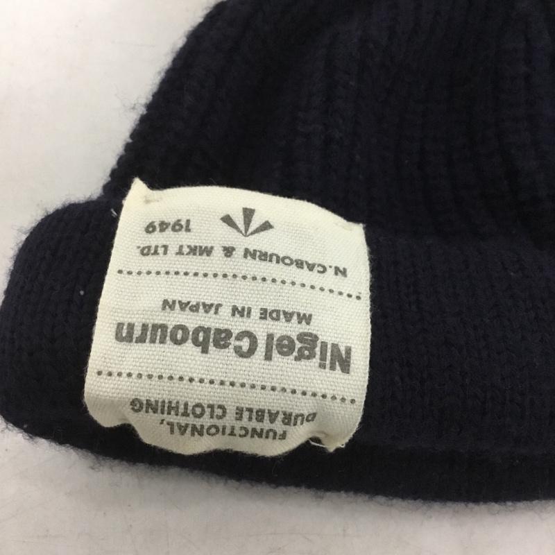 ナイジェルケーボン Nigel Cabourn 帽子 ニット帽 8049-00-660101 ビーニー ウール ロゴ、文字 紺 / ネイビー /  メンズ USED 古着 中古 10140810