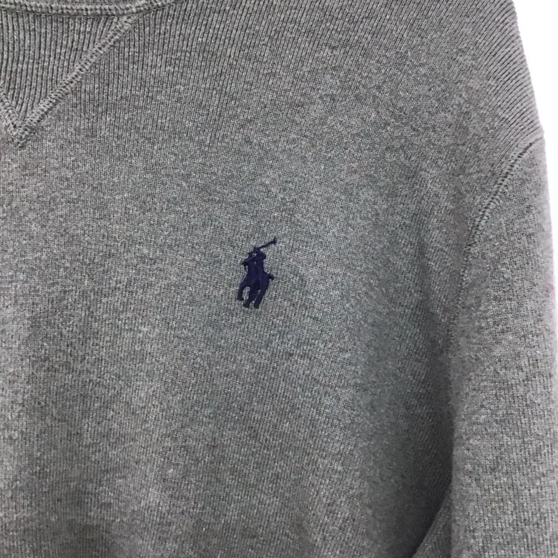 ポロラルフローレン POLO RALPH LAUREN ニット、セーター 長袖 長袖ニットカットソー クルーネック セーター M ロゴ、文字 カーキ / カーキ /  メンズ USED 古着 中古 10146811