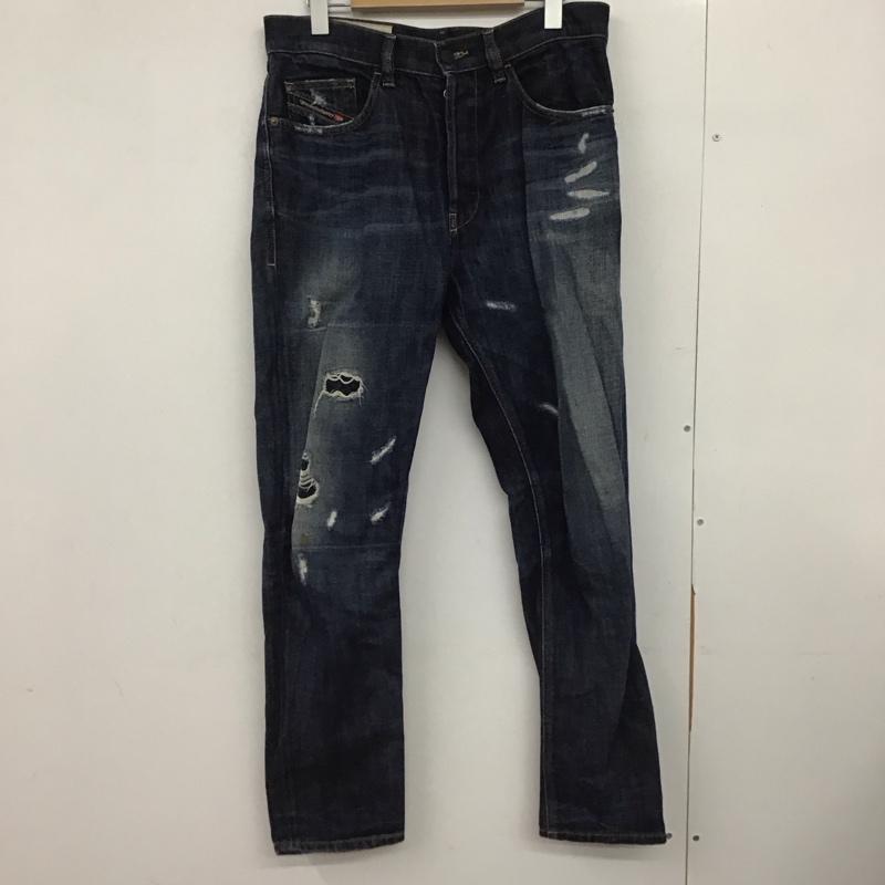ディーゼル DIESEL パンツ デニム、ジーンズ デニムパンツ スリムパンツ カジュアルパンツ ストレッチパンツ 30インチ ダメージ加工 インディゴ / インディゴ /  メンズ USED 古着 中古 10147600